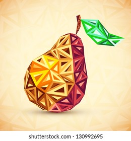 Abstract vintage colors triangles vector pear