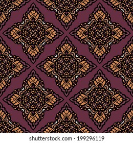 Abstract vintage damask floral  seamless vector pattern