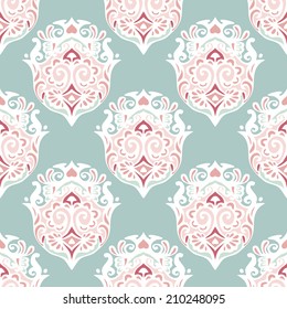 Abstract vintage damask floral  seamless vector pattern