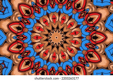 Abstract vintage decorative mandala geometric design vector boho psychedelic design background