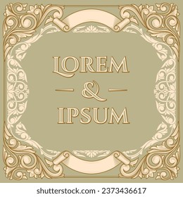 Abstract vintage decorative ornate label design