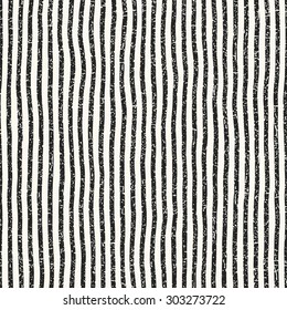 Abstract vintage distressed and slightly irregular stripe. Seamless pattern.