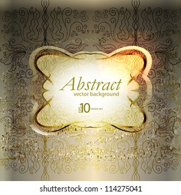 abstract vintage elegant vector background with with vegetative, floral ornament