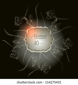 abstract vintage elegant vector background with with vegetative, floral ornament