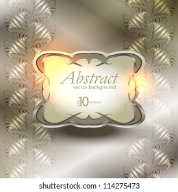 abstract vintage elegant vector background with with vegetative, floral ornament