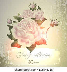 abstract vintage elegant vector background with with vegetative, floral ornament