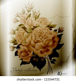 abstract vintage elegant vector background with with vegetative, floral ornament