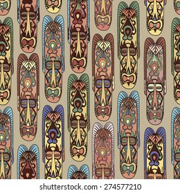 Abstract vintage ethnic pattern. Mask seamless background.