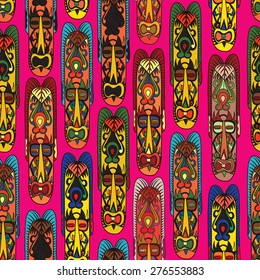 Abstract vintage ethnic pattern. Mask seamless background.