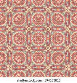 Abstract vintage ethnic seamless geometric doodle ornamental background texture