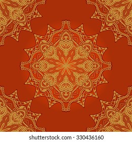 Abstract vintage ethnic seamless pattern ornamental. Bright festive mosaic
