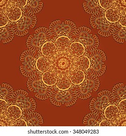 Abstract vintage ethnic seamless pattern ornamental. Bright festive mosaic