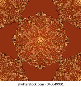 Abstract vintage ethnic seamless pattern ornamental. Bright festive mosaic