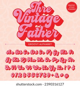 Abstract the vintage father Script Retro Font template