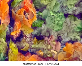 abstract vintage floral background,  Canvas tapestry with wide color strokes for design