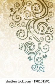 Abstract vintage floral illustration.