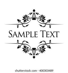 Abstract vintage floral label .