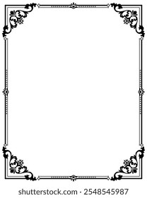 Abstract vintage floral ornate frame empty background