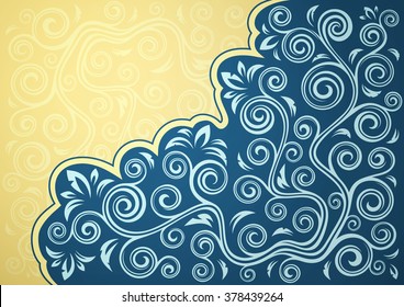 Abstract vintage floral vector backdrop.