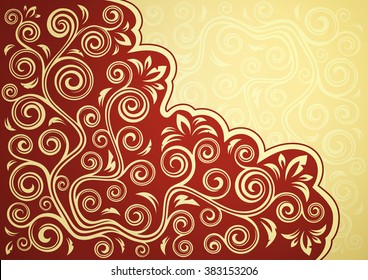Abstract vintage floral vector backdrop.