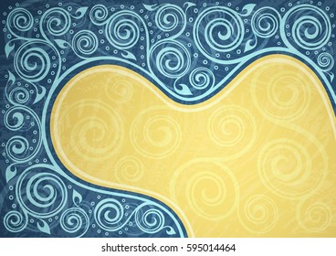 Abstract vintage floral vector background.