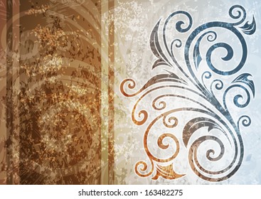 Abstract vintage floral vector illustration.