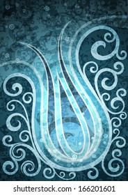 Abstract vintage floral vector illustration.