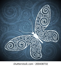 Abstract vintage floral vector illustration.