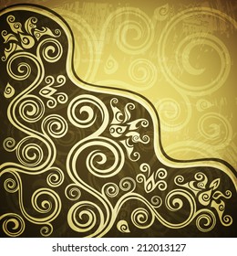 Abstract vintage floral vector illustration.