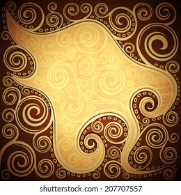Abstract vintage floral vector leaf illustration.