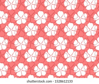 Abstract vintage flower pattern with patch flower and outline flower