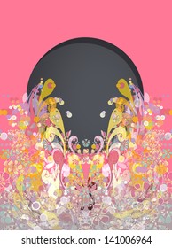 Abstract vintage flowers. Vector design.