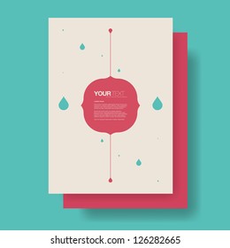 Abstract vintage flyer design vector with your text and raindrops