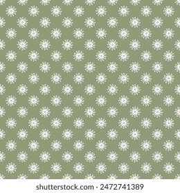 abstract vintage forest green and white color floral motif seamless pattern for wallpaper, bag, tile, cloth and textile.