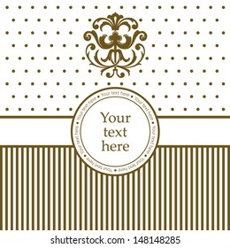 Abstract vintage frame design for wedding invitation menu card or package design. Vector illustration.