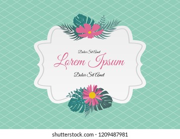Abstract Vintage Frame with Flowers Vector Illustration EPS10