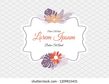 Abstract Vintage Frame with Flowers Vector Illustration EPS10