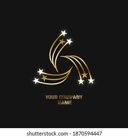 Abstract vintage frame logo design template gold. Vector.
