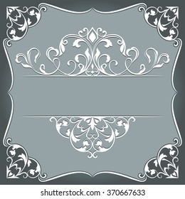 Abstract vintage frame vector templates with copy space.