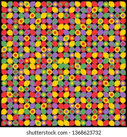 Abstract vintage geometric background with circles and squares