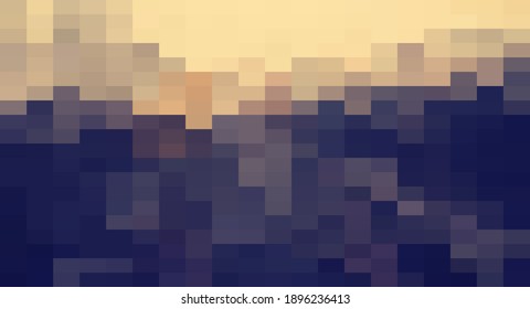 Fondo geométrico abstracto vintage, Plantillas de diseño creativo. Mosaico de cuadrícula de arte de píxeles, fondo vectorial de 8 bits.