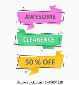 abstract vintage geometric flat label promotion