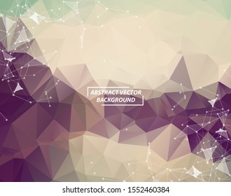 Abstract Vintage Geometric Polygonal background molecule and communication. Connected lines with dots. Concept of the science, chemistry, biology, medicine, technology.