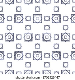 Abstract vintage geometric seamless pattern. Blue background. Vector illustration