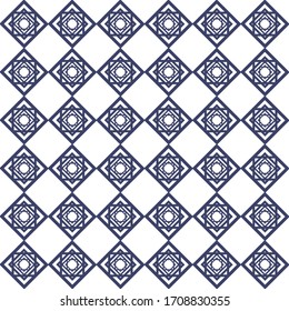 Abstract vintage geometric seamless pattern. Blue background. Vector illustration