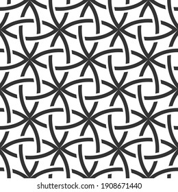 Abstract vintage geometric seamless pattern. Celtic seamless pattern. Geometric lattice ornament. Vector black and white background.