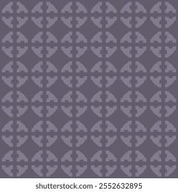 Abstrakte Vintage geometrische nahtlose Muster. Vektortextur mit einfachen Formen, Kreuzen, Pfeilen, Gitter, Gitter, Fliesen. Dunkle Lila-Farbe. Wiederholter modularer Hintergrund. Geo-Design für Dekoration, Textilien