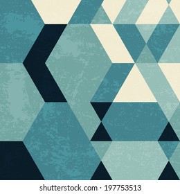 Abstract vintage geometry background with grunge texture.
