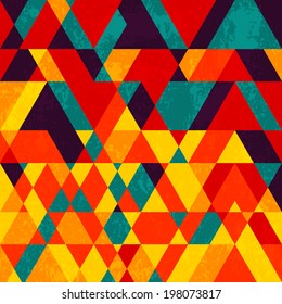 Abstract vintage geometry background with grunge texture.