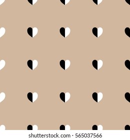 Abstract vintage hearts seamless pattern.